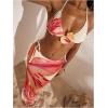 image:imageMakeMeChic Womens Triangle Thong Bikini Sets Floral Polka Dots Bandeau Bathing Suit Swimsuit CoverupFlower Yellow Orange