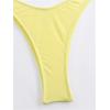 image:imageMakeMeChic Womens Triangle Thong Bikini Sets Floral Polka Dots Bandeau Bathing Suit Swimsuit CoverupHalter Yellow