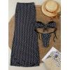 image:imageMakeMeChic Womens Triangle Thong Bikini Sets Floral Polka Dots Bandeau Bathing Suit Swimsuit CoverupPolka Dots