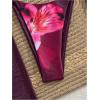 image:imageMakeMeChic Womens Triangle Thong Bikini Sets Floral Polka Dots Bandeau Bathing Suit Swimsuit CoverupPurple Flower