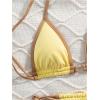 image:imageMakeMeChic Womens Two Piece Bikini Set Halter Triangle Ring Tie Side Swimsuit Beachwear Bathing SuitsYellow