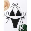 image:imageMakeMeChic Womens Two Piece Bikini Sets Swimsuit Halter Triangle Bathing Suit BeachwearBlack