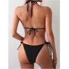 image:imageMakeMeChic Womens Two Piece Bikini Sets Swimsuit Halter Triangle Bathing Suit BeachwearBlack