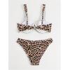 image:imageMakeMeChic Womens Two Piece Cheetah Print Bikini Sets Bow Underwire Backless Cheeky Bathing Suit SwimsuitsMulticolor