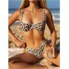 image:imageMakeMeChic Womens Two Piece Cheetah Print Bikini Sets Bow Underwire Backless Cheeky Bathing Suit SwimsuitsMulticolor