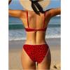 image:imageMakeMeChic Womens Two Piece Cheetah Print Bikini Sets Bow Underwire Backless Cheeky Bathing Suit SwimsuitsRed