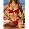 image:imageMakeMeChic Womens Two Piece Cheetah Print Bikini Sets Bow Underwire Backless Cheeky Bathing Suit SwimsuitsRed