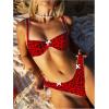 image:imageMakeMeChic Womens Two Piece Cheetah Print Bikini Sets Bow Underwire Backless Cheeky Bathing Suit SwimsuitsRed