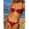 image:imageMakeMeChic Womens Two Piece Cheetah Print Bikini Sets Bow Underwire Backless Cheeky Bathing Suit SwimsuitsRed