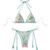 image:imageMakeMeChic Womens 2 Piece Bikini Set Paisley Halter Tie Back String Thong Bathing SuitMint Green