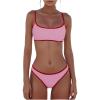 image:imageMakeMeChic Womens Bikini Sets Leopard Print Spaghetti Strap Backless Beach SwimsuitPink B
