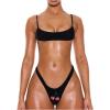 image:imageMakeMeChic Womens Micro Bikini Top Tie Backless Spaghetti Strap Beach Vacation Swim TopsBlack