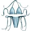 image:imageMakeMeChic Womens Two Piece Bikini Set Halter Triangle Ring Tie Side Swimsuit Beachwear Bathing SuitsBlue