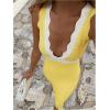 image:imageMakeMeChic Womens Boho Kint Deep V Neck Maxi Dress Sleeveless Tie Back Long DressesYellow
