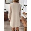image:imageMakeMeChic Womens Boho Sweater Dress Long Sleeve Rib Knit Cozy Knee Length DressesKhaki