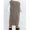 image:imageMakeMeChic Womens Casual Sweater Dress V Neck Sleeveless Knit Short Sweater Dresses with PocketA Mocha Brown