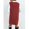 image:imageMakeMeChic Womens Casual Sweater Dress V Neck Sleeveless Knit Short Sweater Dresses with PocketBurgundy