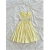 image:imageMakeMeChic Womens Floral Boho Mini Dress Spaghetti Strap Shirred Flowy A Line Cami DressesYellow
