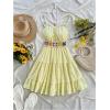 image:imageMakeMeChic Womens Floral Boho Mini Dress Spaghetti Strap Shirred Flowy A Line Cami DressesYellow