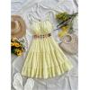 image:imageMakeMeChic Womens Floral Boho Mini Dress Spaghetti Strap Shirred Flowy A Line Cami DressesYellow