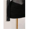 image:imageMakeMeChic Womens Mesh Sheer Cocktail Dress Y2K Long Sleeve Mock Neck Bodycon Club Mini Dresses Concert OutfitsBlack