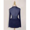 image:imageMakeMeChic Womens Mesh Sheer Cocktail Dress Y2K Long Sleeve Mock Neck Bodycon Club Mini Dresses Concert OutfitsBlue