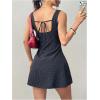 image:imageMakeMeChic Womens Polka Dots Bow Knot Mini Dress Tie Open Back Sleeveless Summer Y2K A Line DressesBlack