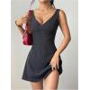 image:imageMakeMeChic Womens Polka Dots Bow Knot Mini Dress Tie Open Back Sleeveless Summer Y2K A Line DressesBlack