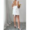 image:imageMakeMeChic Womens Party Dresses Crew Neck Mini Dress with Bow Back Sexy Birthday Elegant OutfitsWhite