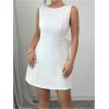 image:imageMakeMeChic Womens Party Dresses Crew Neck Mini Dress with Bow Back Sexy Birthday Elegant OutfitsWhite