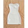 image:imageMakeMeChic Womens Strapless Dress Starfish Metal Sleeveless Bodycon Tube Mini DressesWhite Solid