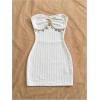 image:imageMakeMeChic Womens Strapless Dress Starfish Metal Sleeveless Bodycon Tube Mini DressesWhite Solid