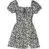 image:imageMakeMeChic Womens Floral Mini Dress Puff Sleeve Shirred Sundress Summer DressesBlack