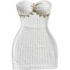 image:imageMakeMeChic Womens Strapless Dress Starfish Metal Sleeveless Bodycon Tube Mini DressesWhite Solid
