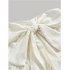 image:imageMakeMeChic Womens A Line Dress Ruffle Tiered Bandeau Shirred Tie Front Elegant Summer Short DressesApricot