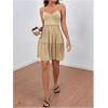 image:imageMakeMeChic Womens Beach Dresses Sweetheart Tiered Ruffle Flowy Cami Dress Short SundressApricot