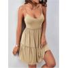 image:imageMakeMeChic Womens Beach Dresses Sweetheart Tiered Ruffle Flowy Cami Dress Short SundressApricot