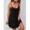 image:imageMakeMeChic Womens Beach Dresses Sweetheart Tiered Ruffle Flowy Cami Dress Short SundressBlack