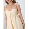 image:imageMakeMeChic Womens Bow Knot Tie Shoulder Cami Dress Sleeveless Flared Short Summer DressesApricot