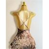 image:imageMakeMeChic Womens Cheetah Print Mini Dress Party Sleeveless Bodycon Draped Grunge Y2K Short DressesMocha Brown