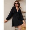 image:imageMakeMeChic Womens Deep V Neck Mini Dress Summer Beach Vacation Backless Dresses Casual SundressBlack