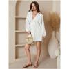 image:imageMakeMeChic Womens Deep V Neck Mini Dress Summer Beach Vacation Backless Dresses Casual SundressWhite