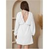 image:imageMakeMeChic Womens Deep V Neck Mini Dress Summer Beach Vacation Backless Dresses Casual SundressWhite