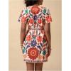 image:imageMakeMeChic Womens Floral Mini Dress Wrap V Neck Short Sleeve Summer Boho DressesMulticolor