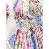 image:imageMakeMeChic Womens Floral Shirred Mini Dress Halter Ruffle Tiered Boho Summer DressesMulticolor