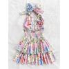 image:imageMakeMeChic Womens Floral Shirred Mini Dress Halter Ruffle Tiered Boho Summer DressesMulticolor