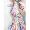 image:imageMakeMeChic Womens Floral Shirred Mini Dress Halter Ruffle Tiered Boho Summer DressesMulticolor