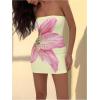 image:imageMakeMeChic Womens Floral Strapless Tube Dress Backless Bodycon Y2k Short DressesMulticolor