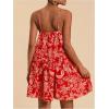 image:imageMakeMeChic Womens Floral V Neck Cami Dress Spaghetti Strap Ruffle Sleeveless Mini Dresses Sundress