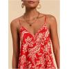 image:imageMakeMeChic Womens Floral V Neck Cami Dress Spaghetti Strap Ruffle Sleeveless Mini Dresses Sundress